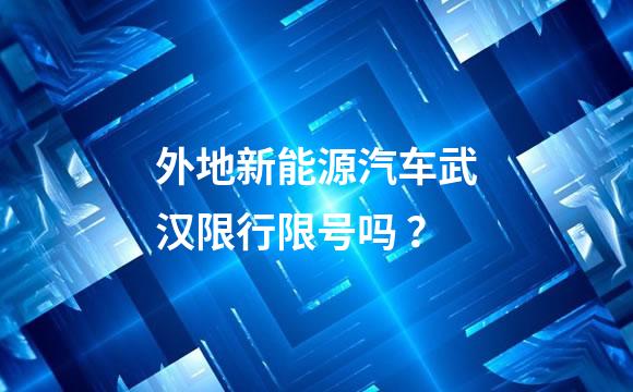 外地新能源汽车武汉限行限号吗 ？